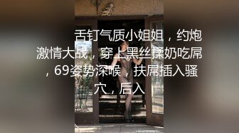 ❤️❤️舌钉气质小姐姐，约炮激情大战，穿上黑丝揉奶吃屌，69姿势深喉，扶屌插入骚穴，后入